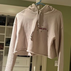 ‘Schnitt Talk’ barstool cropped hoodie